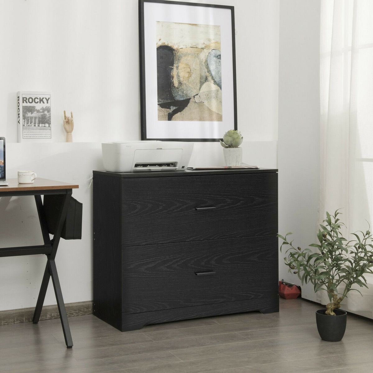 2-Drawer Lateral File Cabinet with Adjustable Bars for Home and Office