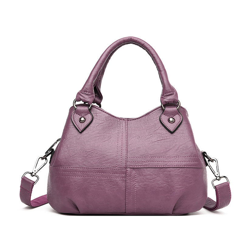 Women's Retro Soft Leather Korean Simple Fashion Shoulder Bags