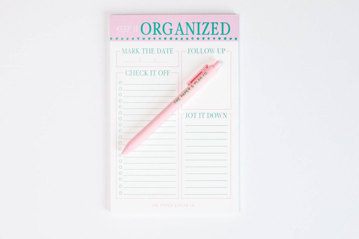Keep it Organized Notepad & Pen - 2 piece set