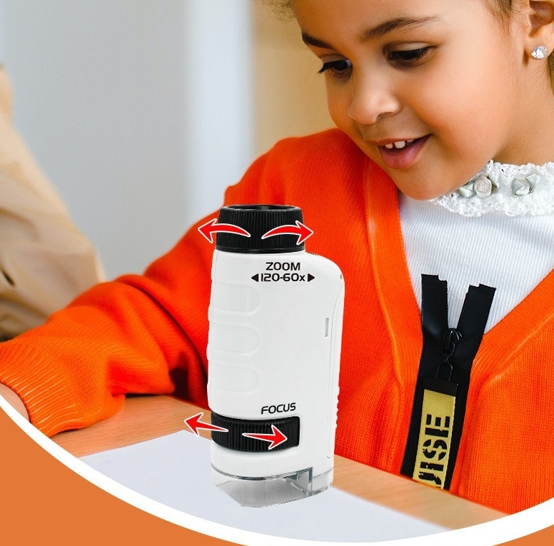 Bacterial microscope primary school student science experiment toy portable children's handheld microscope professional level