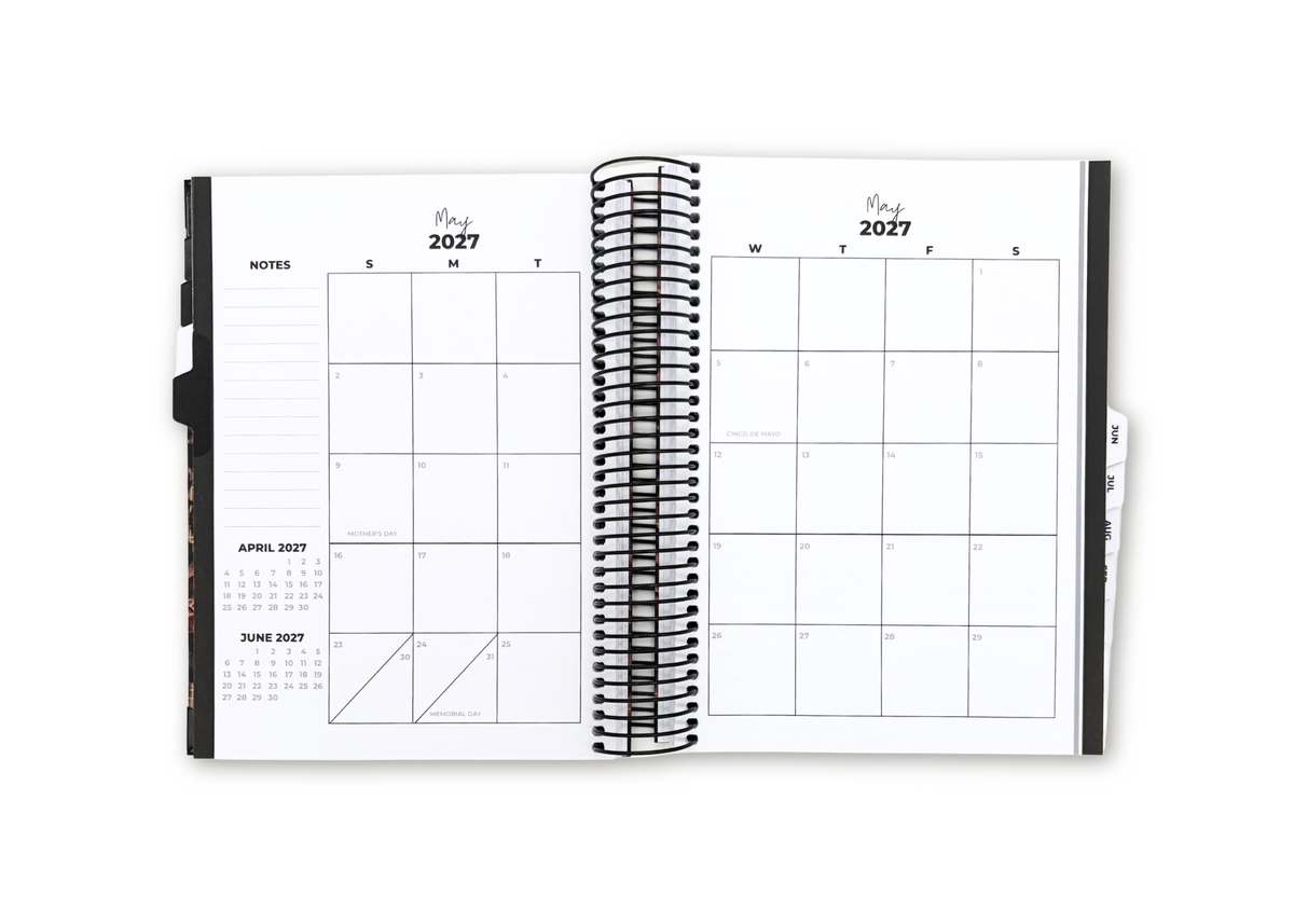2027 Black Leather Look Daily Planner