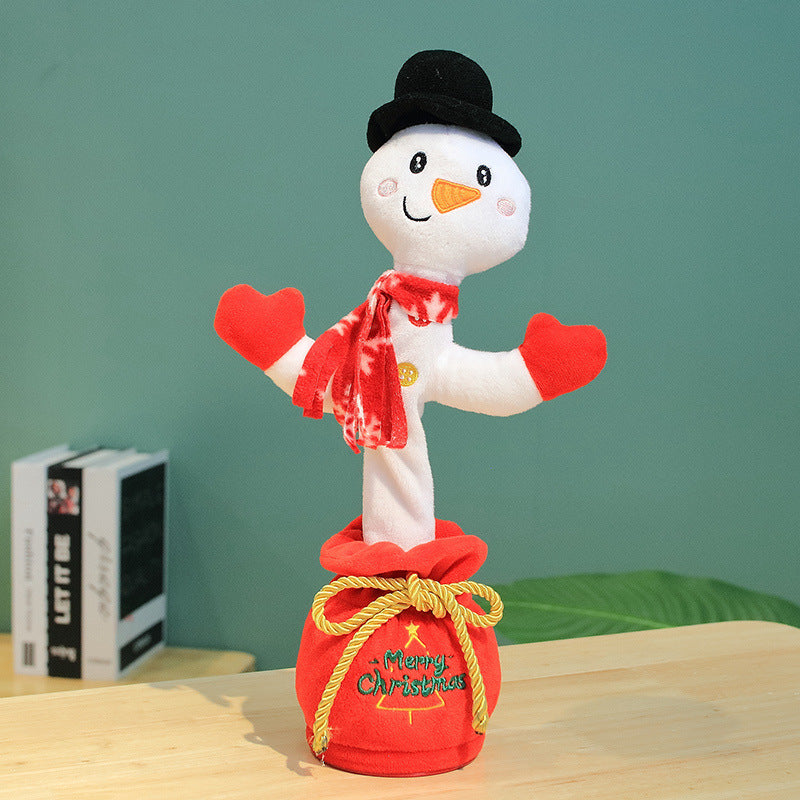 Dancing Christmas Toys Funny Tree Repeat Talking Electronic Plush Toys Can Sing Record Lighten Early Education Funny Gift Christmas