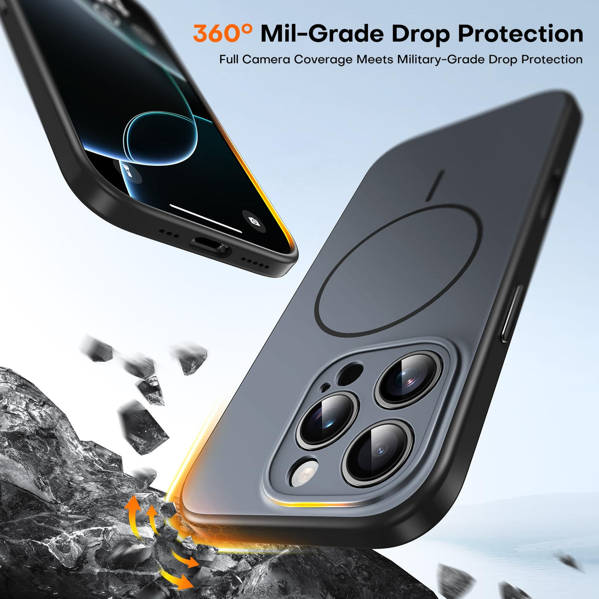 TAURI for iPhone 16 Pro Case, Upgrade Full Camera Protection, Camera Control, Compatible with Magsafe, Minimalist Slimmer Magnetic Phone Case for iPhone 16 Pro, Black