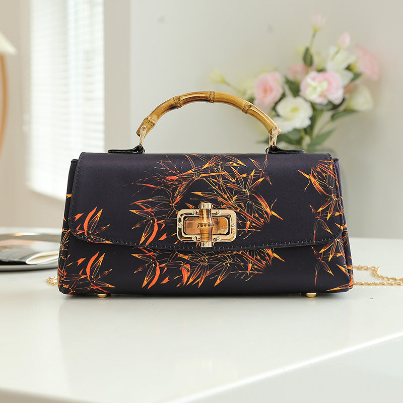 Women's High Quality Cheongsam Leather Antique Vintage Tote Bags