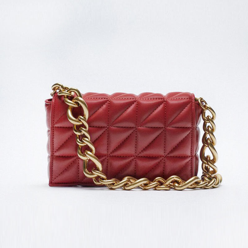 Women's Summer Fashion Trendy Thick Chain Quilted Shoulder Bags