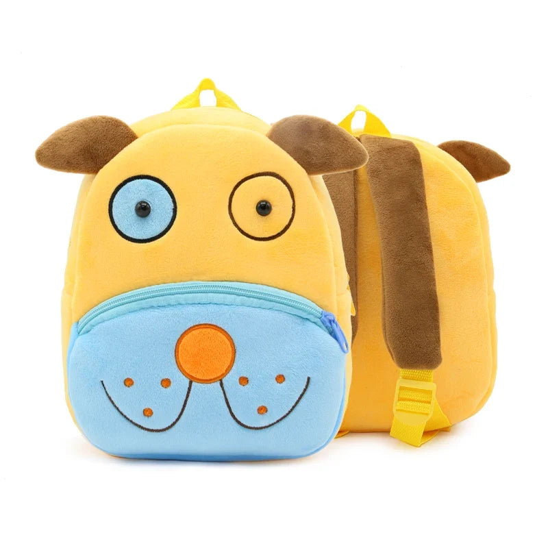 Cute Cartoon Animal School Bags – Plush Backpack for Kindergarten Kids, Boys & Girls