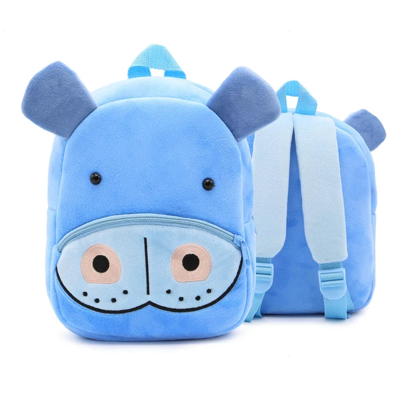 Cute Cartoon Animal School Bags – Plush Backpack for Kindergarten Kids, Boys & Girls