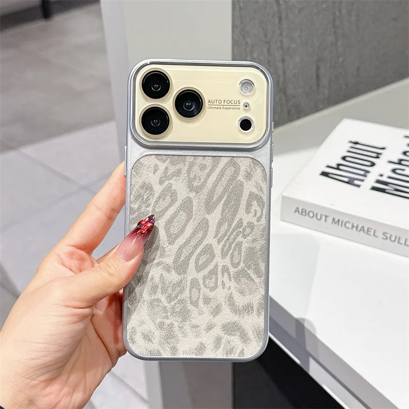 Luxury Matte Leopard design PU Leather Phone Case For iPhone 18 Pro Max Shockproof Cover