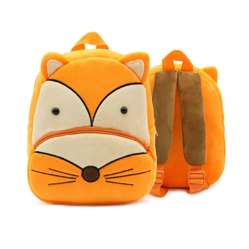 Cute Cartoon Animal School Bags – Plush Backpack for Kindergarten Kids, Boys & Girls