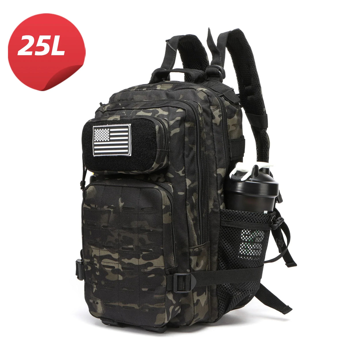 25L/50L Tactical Backpack Bag Hunting MOLLE Backpack GYM For Men EDC Outdoor Hiking Rucksack Witch 2 Bottle Holders