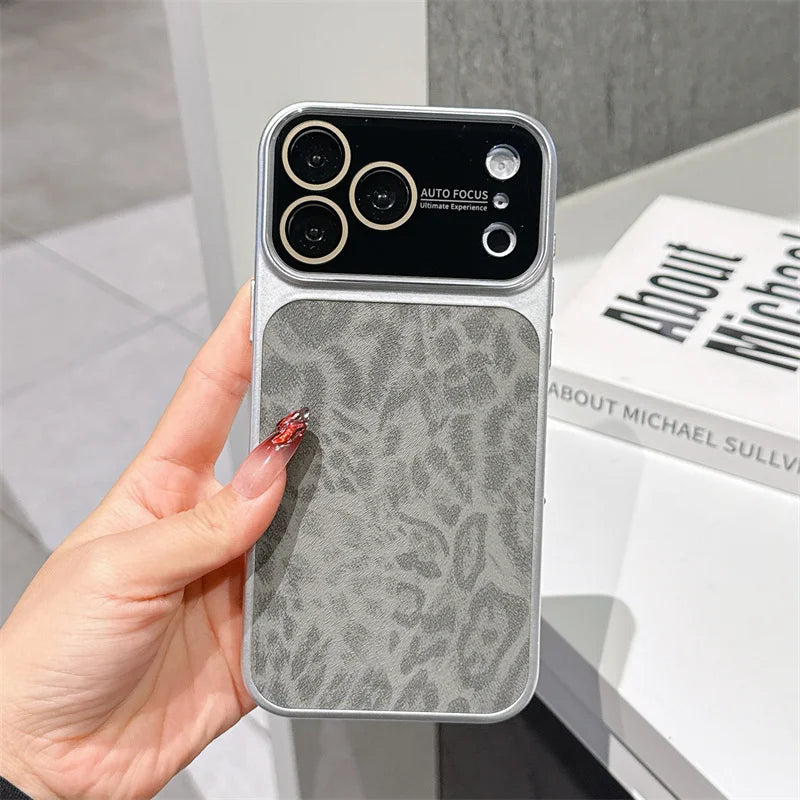 Luxury Matte Leopard design PU Leather Phone Case For iPhone 18 Pro Max Shockproof Cover
