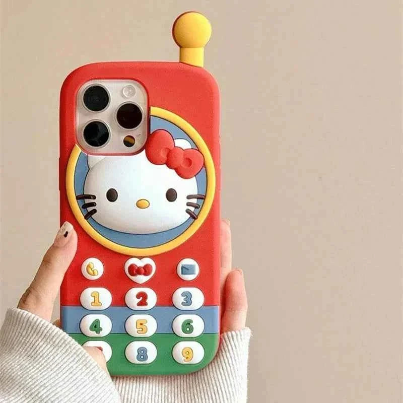 3D Phone Shaped Colorful Cat Silicone Cover Case For 13 14 15 16 Pro Max 11 12