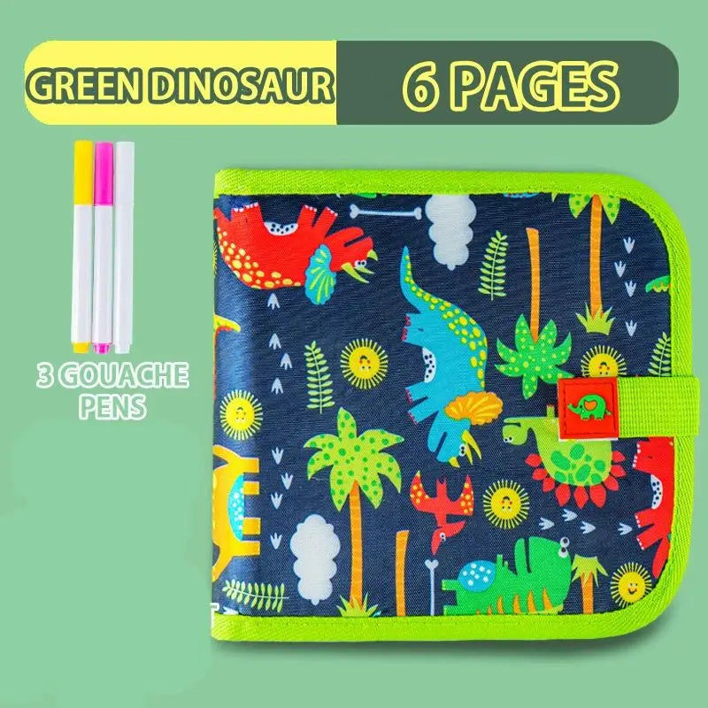 Erasable Doodle Book for Kids – Reusable Drawing Pads with 12 Watercolor Pens, Preschool Toy for Writing and Painting, Travel-Friendly Set
