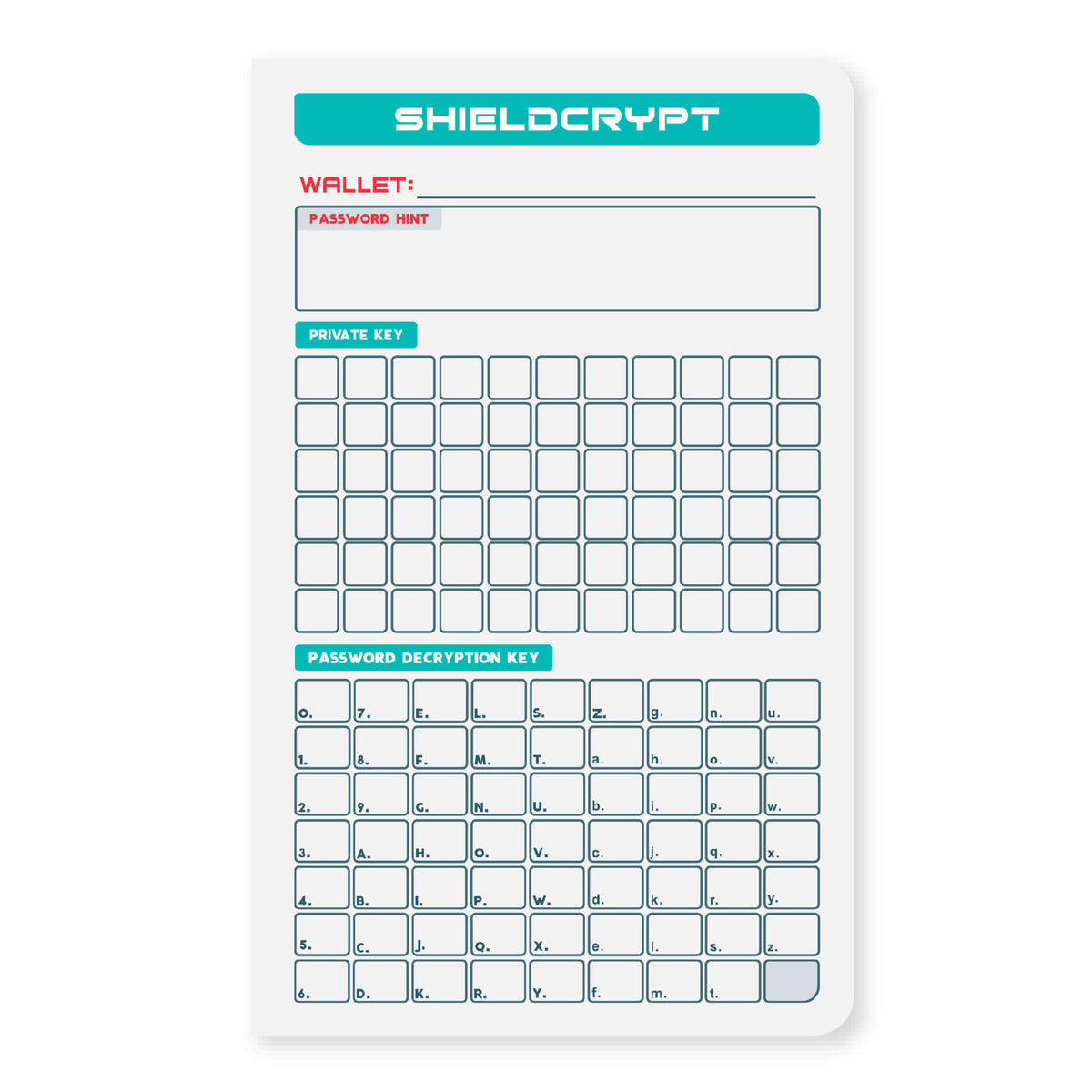 Stonebook® Crypto Seed Phrase Notebook