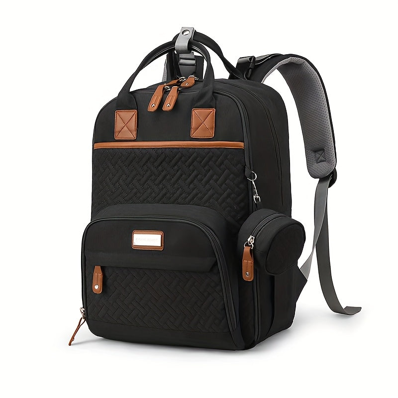 Large Diaper Bag Backpack with Stroller Straps & Pacifier Case - Travel Tote, Multiple Compartments, Ergonomic Padded Straps, Soft Shell Polyester, Mixed Colors