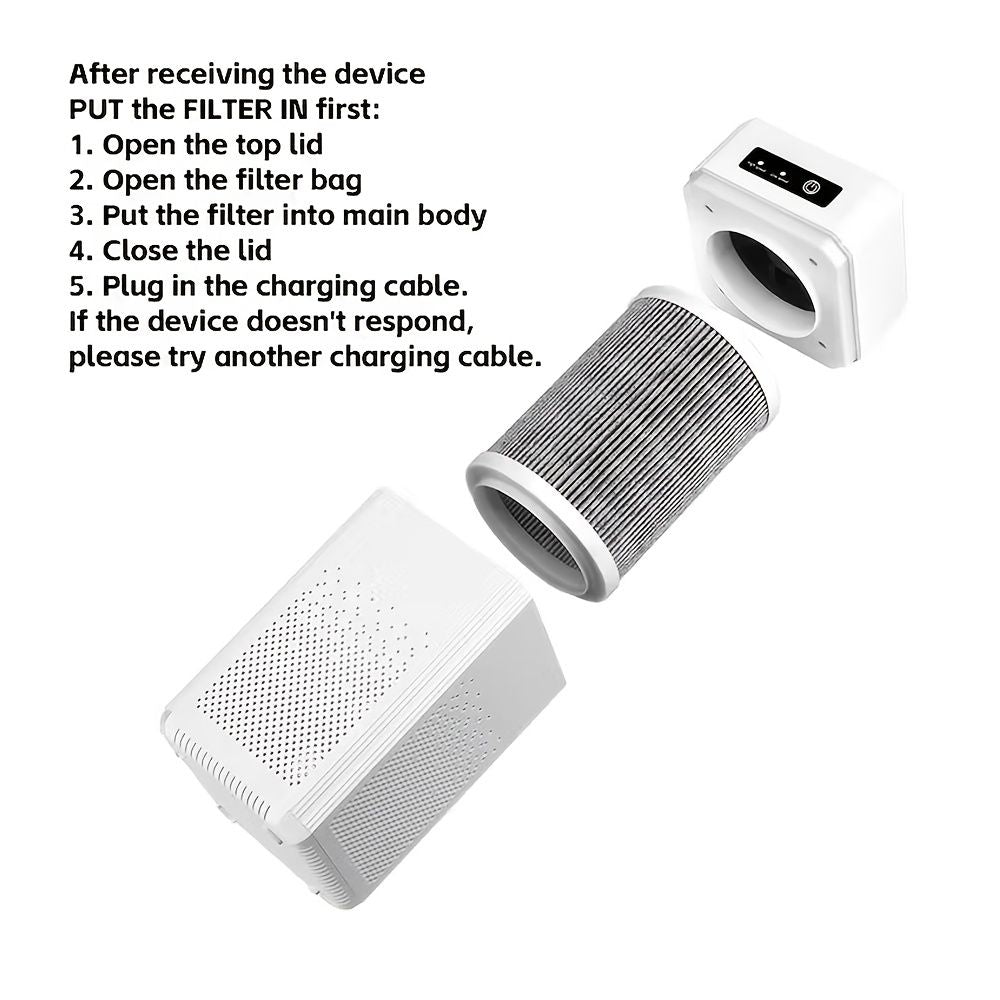 2 Pack Portable Air Purifier with Filters USB Powered Quiet 34dB