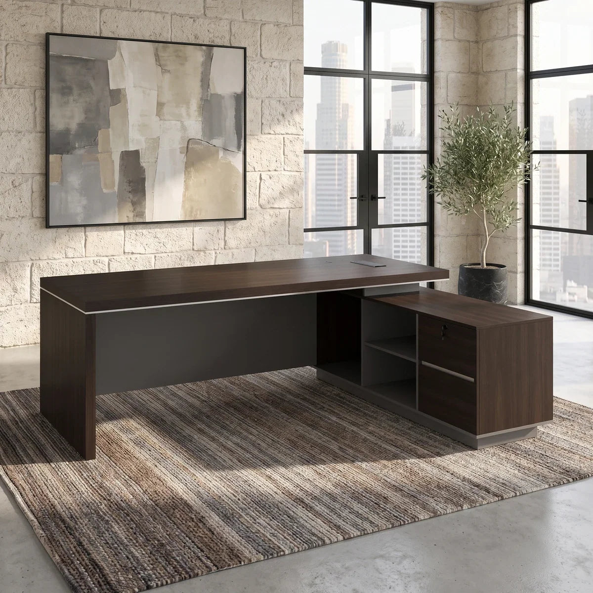 Leeds · Modern Executive L-Shaped Desk