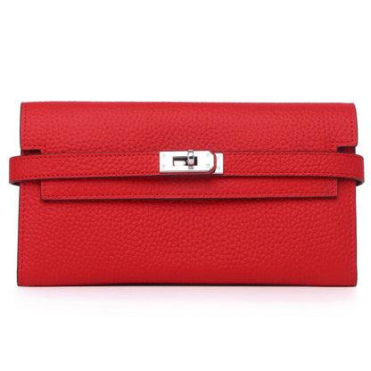 Women's Fashion Classic Lychee Pattern Cowhide Clutch Ladies Wallets