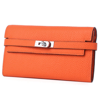 Women's Fashion Classic Lychee Pattern Cowhide Clutch Ladies Wallets