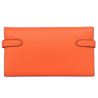 Women's Fashion Classic Lychee Pattern Cowhide Clutch Ladies Wallets