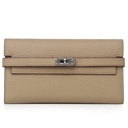 Women's Fashion Classic Lychee Pattern Cowhide Clutch Ladies Wallets
