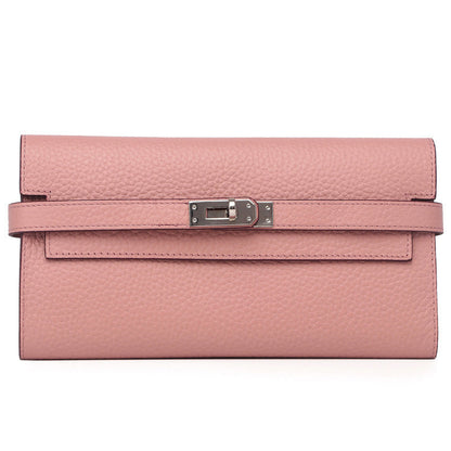 Women's Fashion Classic Lychee Pattern Cowhide Clutch Ladies Wallets