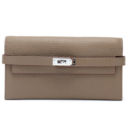Women's Fashion Classic Lychee Pattern Cowhide Clutch Ladies Wallets