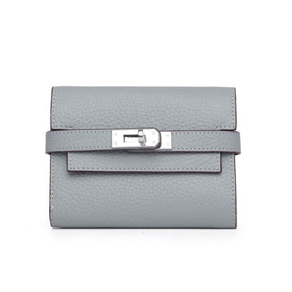 Women's Fashion Classic Lychee Pattern Cowhide Clutch Ladies Wallets