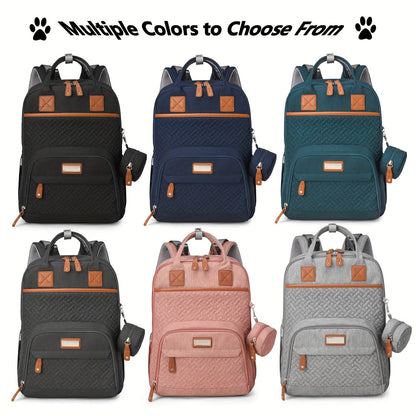 Large Diaper Bag Backpack with Stroller Straps & Pacifier Case - Travel Tote, Multiple Compartments, Ergonomic Padded Straps, Soft Shell Polyester, Mixed Colors