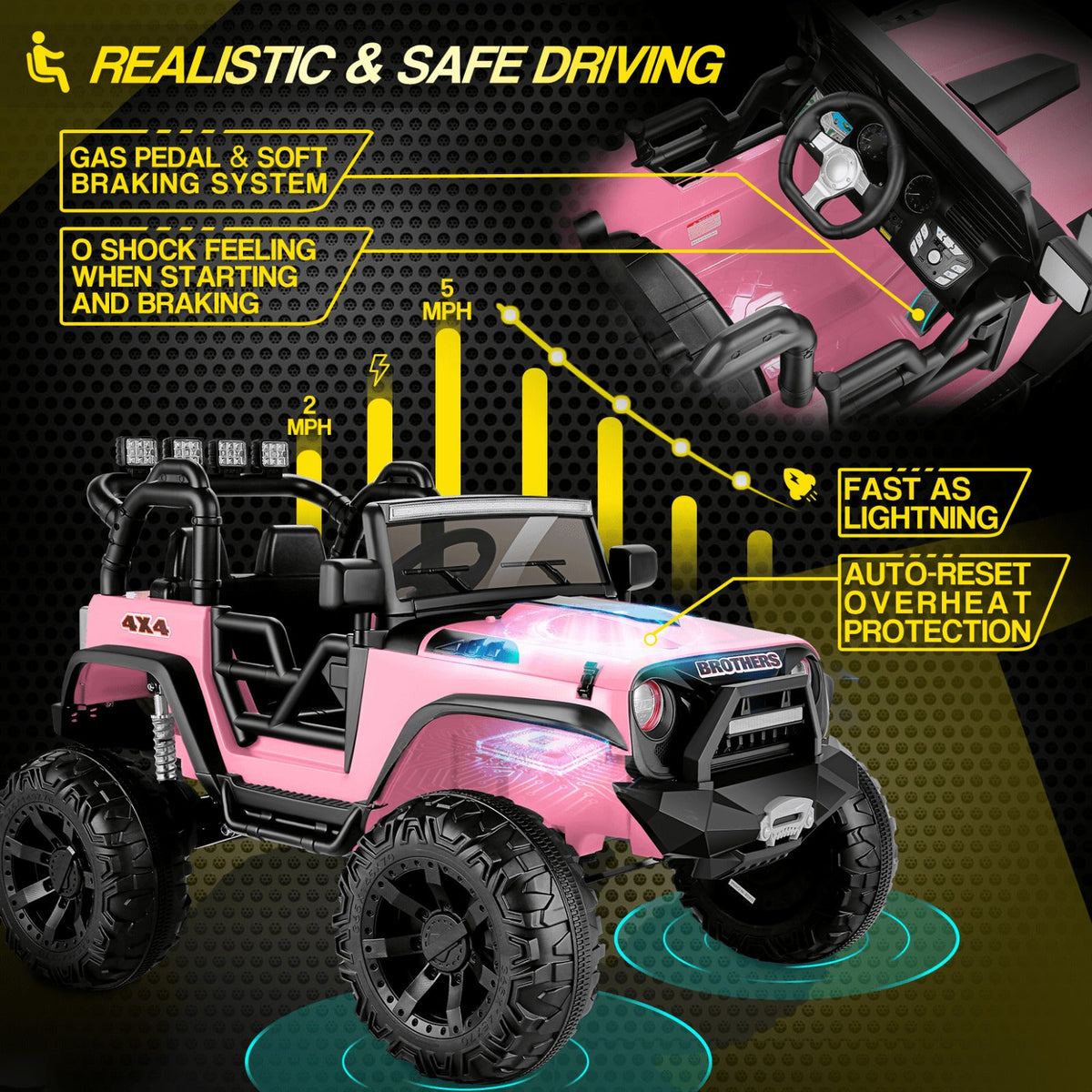 2-Seater 24V Electric Ride-On Truck for Kids with Bluetooth and 2x200W Motors - 87 Exciting Features!