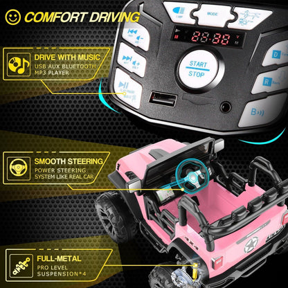 2-Seater 24V Electric Ride-On Truck for Kids with Bluetooth and 2x200W Motors - 87 Exciting Features!