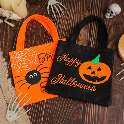 Halloween Pumpkin Tote Bag, Kids' Non-Woven Gift Bag for Halloween, Candy Bag for Children's Parties