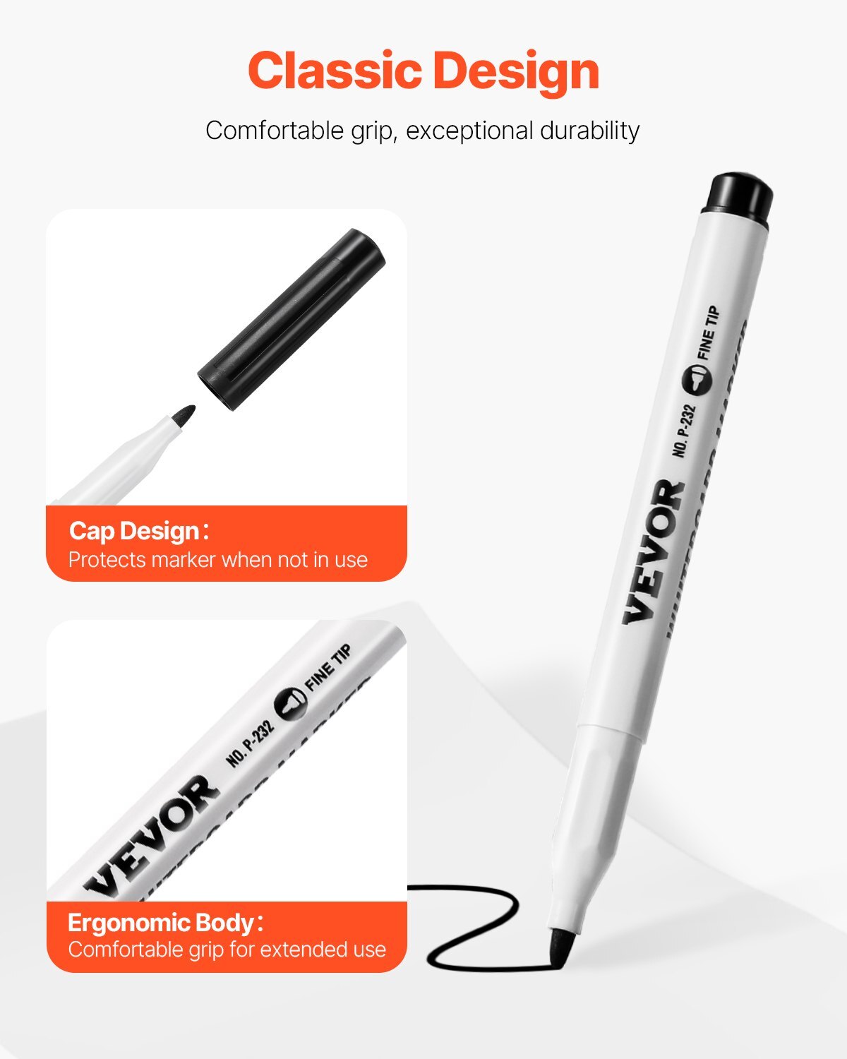 Black Dry Erase Markers, 36 Pack Low-Odor Whiteboard Markers, Fine Point Whiteboard Markers, Easily Clean Dry Erase Markers Bulk for School Office Home