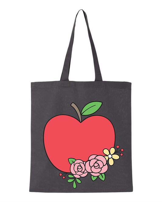 Bolsa de tela para maestra con diseño de manzana