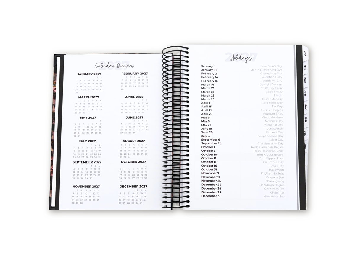 2027 Black Leather Look Daily Planner