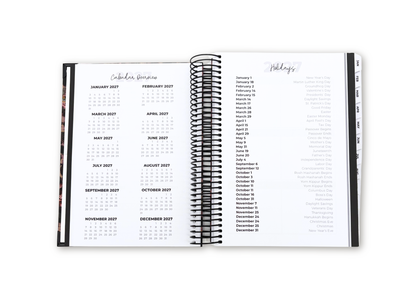 2027 Black Leather Look Daily Planner Premium Bundle