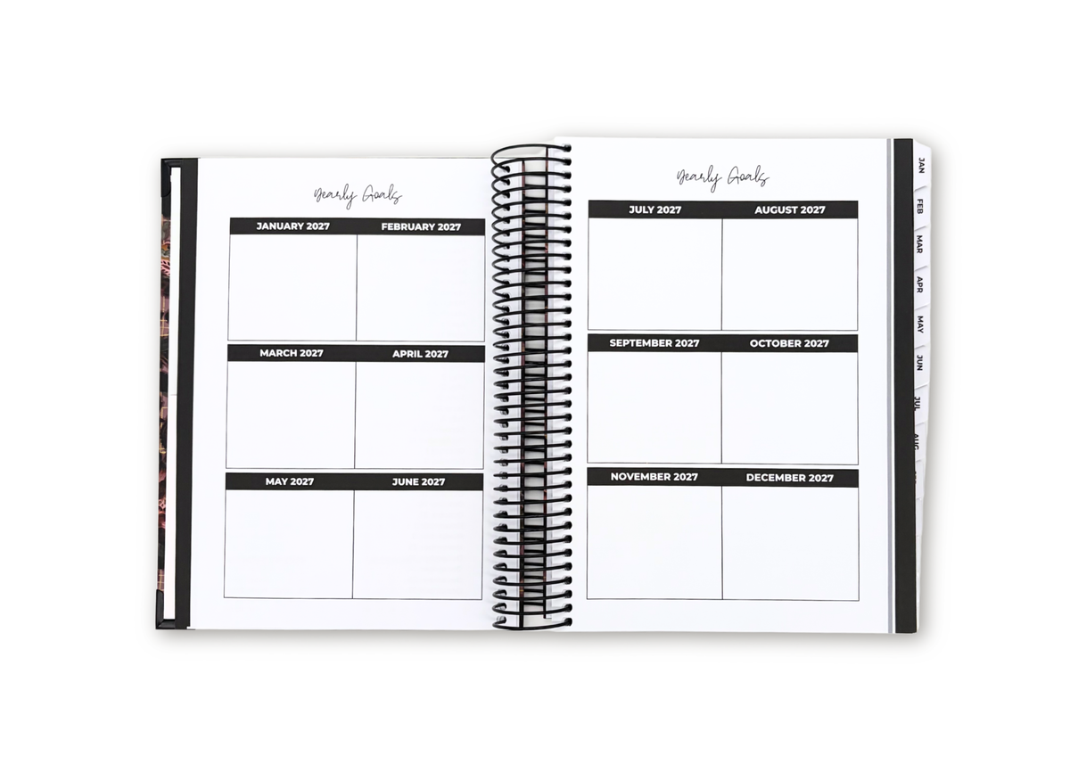 2027 Black Leather Look Daily Planner Basic Bundle