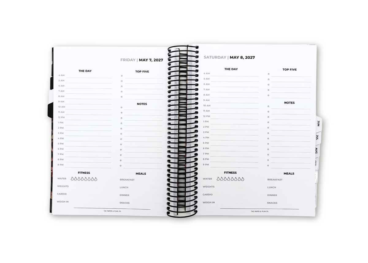 2027 Black Leather Look Daily Planner