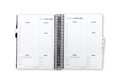 2027 Black Leather Look Daily Planner Premium Bundle