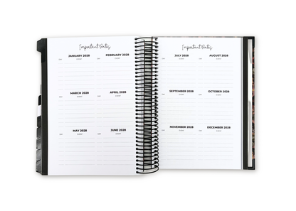 2027 Black Leather Look Daily Planner Basic Bundle