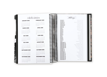 2027 Black Leather Look Daily Planner Premium Bundle