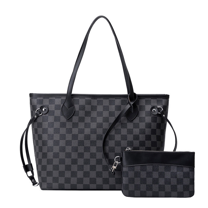 Plaid Tote Bag - Large Capacity Simple Design