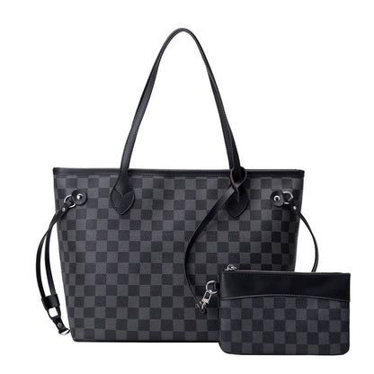 Plaid Tote Bag - Large Capacity Simple Design