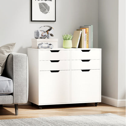 4 Drawer File Cabinet with Wheels for Home Office Organization