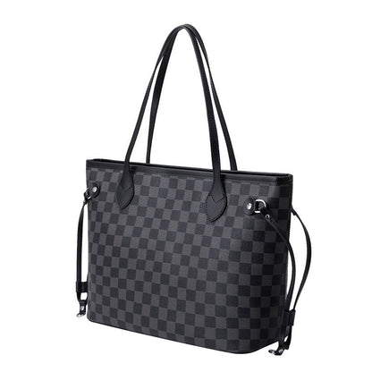 Plaid Tote Bag - Large Capacity Simple Design