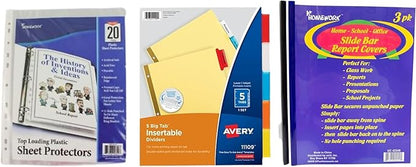 College Ruled Back to School Essential Supply Kit Bundle for Middle, High School and College: Binder, Mechanical Pencils, Sharpies, Pens, Highlighters, Folders, Note Books and More 55+ items