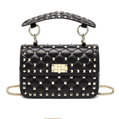 Unique Women's Genuine Leather Rivet Portable Shoulder Bags