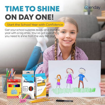 Enday 4th and 5th Grade School Supplies Kit - 79 Piece Back to School Supplies Kit, Premium Quality Kids School Supplies for Girls & Boys, Fourth & Fifth Grade Elementary School Supplies for Kids