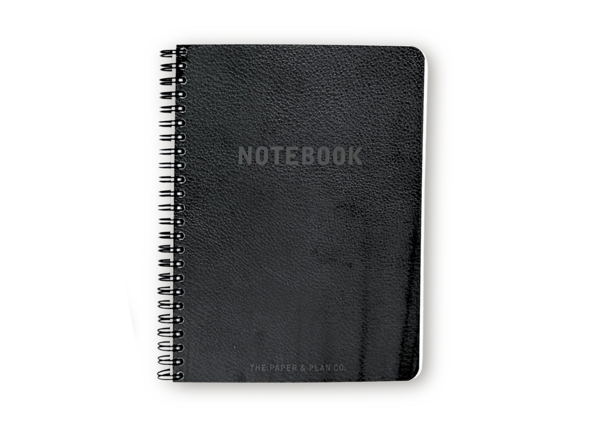 2027 Black Leather Look Weekly Planner Premium Bundle