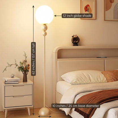Modern Floor Lamp Metal Glass Standing Light for Living Room